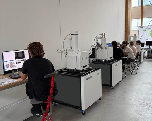 Media System Lab team performing pre-installation testing for the SEMs at its factory in Rovereto
