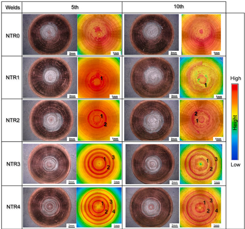 Figure 3. Electrode lifespan for NTR0, NTR1, NTR2, NTR3, and NTR4 electrodes